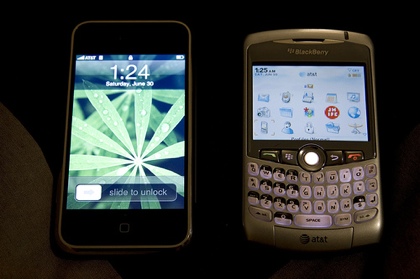 iPhone y Blackberry