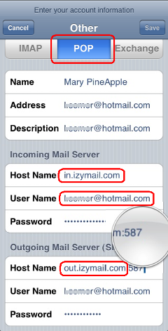 configurar cuenta correo hotmail iphone 4s