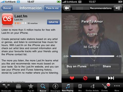 Last.fm en el iPhone