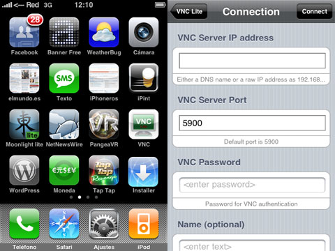 Cliente de VNC en el iPhone