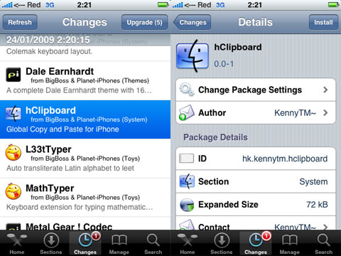 hClipboard en el iPhone, copiar y pegar de nuevo