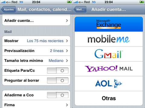 Google Sync en el iPhone