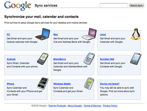 Google Sync para iPhone