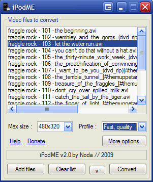iPodMe, conversor de videos para Windows