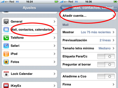 Configuración hotmail en el iPhone