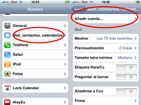 configuracion cuenta hotmail en iphone 4