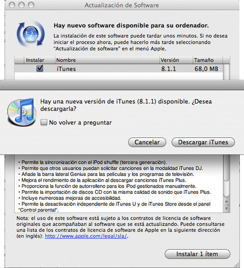 Actualización iTunes 8.1.1