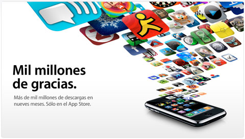 Apple distribuye mil millones de aplicaciones