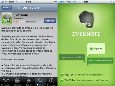 Evernote para iPhone
