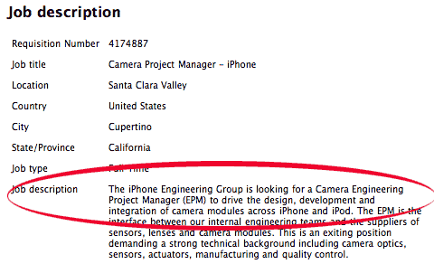 Oferta de trabajo de Apple