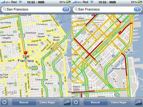 Mapas de tráfico en tiempo real