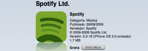 Spotify en la App Store