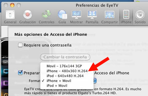 EyeTV H.264 para el iPhone
