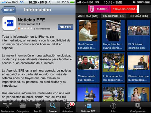 Agencia EFE en el iPhone
