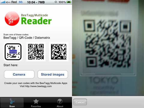 Escaneando un código QR con el iPhone