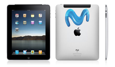iPad con el logo de Movistar