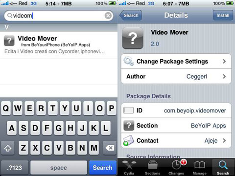 Video Mover en Cydia