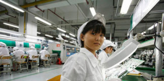 Trabajadora en Foxconn