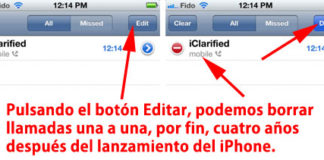 iOS 5 permite borrar llamadas individualmente