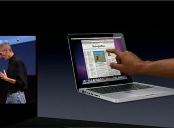 Jobs explicando lo de las pantallas táctiles que no resultan en un Mac.