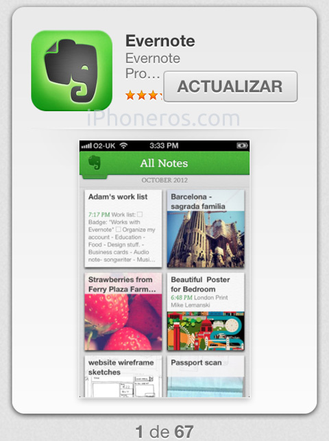 Actualizar Evernote