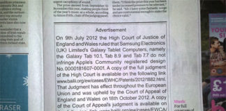 Anuncio de Apple en el Guardian