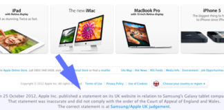 Pie de página de Apple UK