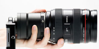 Ridícula foto de una lente enorme acoplada al iPhone