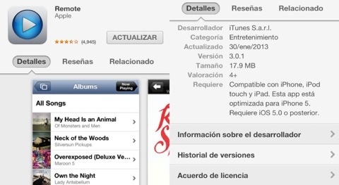 itunes remote player