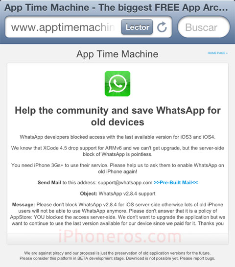 Queja a Whatsapp