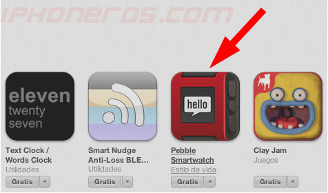 Pebble en la App Store