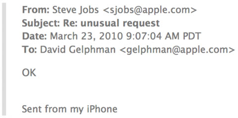 Contestación de Steve Jobs