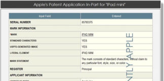 Petición de registro de la marca iPad mini