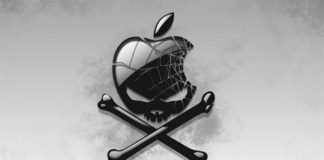 Logo de Apple y huesos