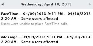 Caída de servicio de iMessage