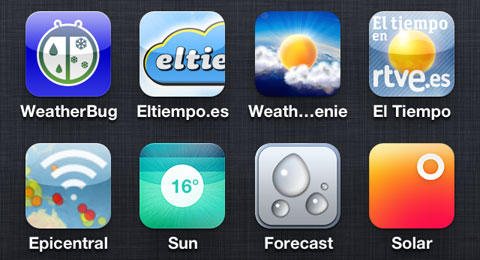 Forecast entre otras apps del Tiempo