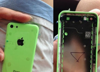 Supuesta carcasa de un iPhone de bajo coste de color verde
