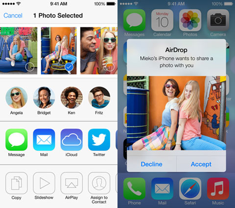 AirDrop en iOS 7
