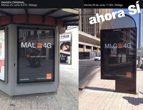 Publicidad de Orange en Málaga