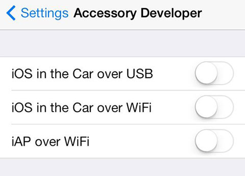 iOS for the Car, opciones para desarrolladores