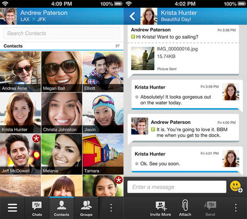 BlackBerry Messenger para iPhone
