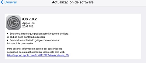 iOS 7.0.2 para iPad