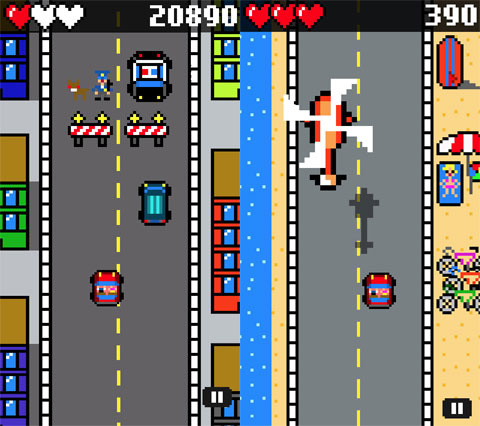 Drive and Jump: 8-bit retro racing action
