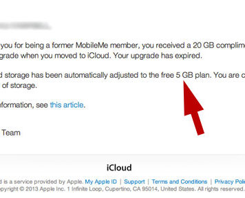 iCloud pasa a tener sólo 5 GB para usuarios de pago de la extinta MobileMe