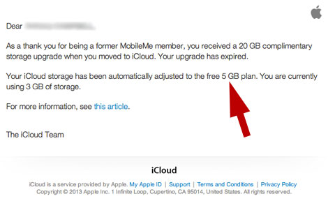 iCloud pasa a tener sólo 5 GB para usuarios de pago de la extinta MobileMe