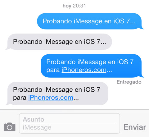 iMessage en iOS 7