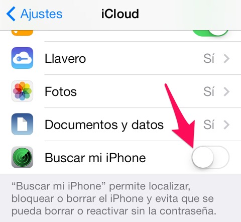 Ajustes de iCloud