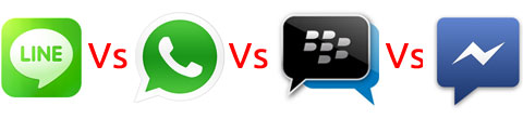 LINE, Whatsapp, BlackBerry Messenger y Facebook Messenger