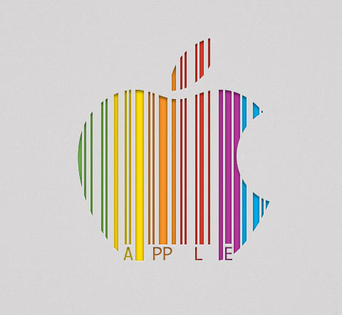 Código de barras en el logo de Apple