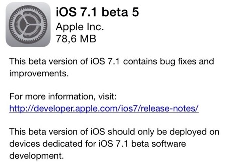 iOS 7.1 beta 5